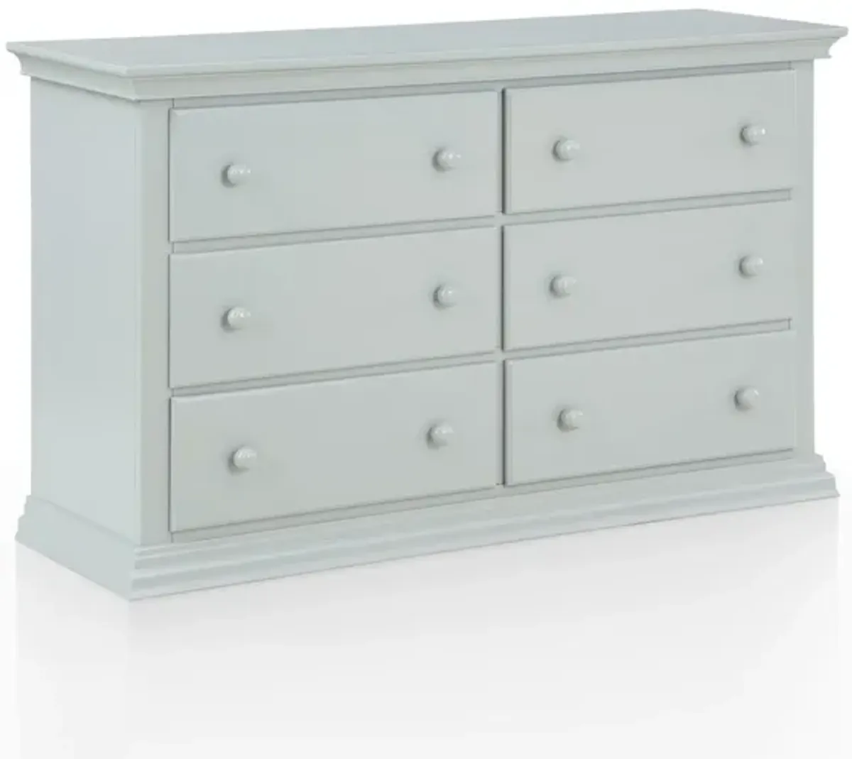 Solid And Manufactured Wood Six Drawer Double Dresser - Gray