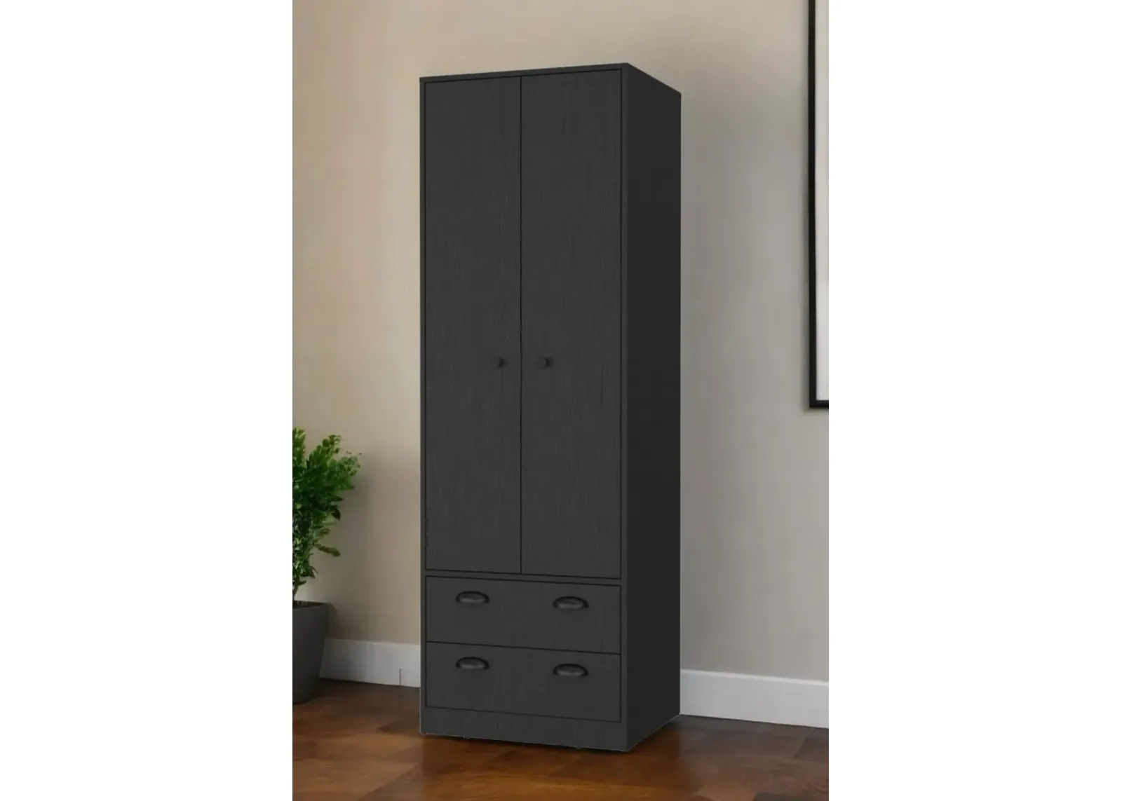 2 Drawer Combo Dresser - Black