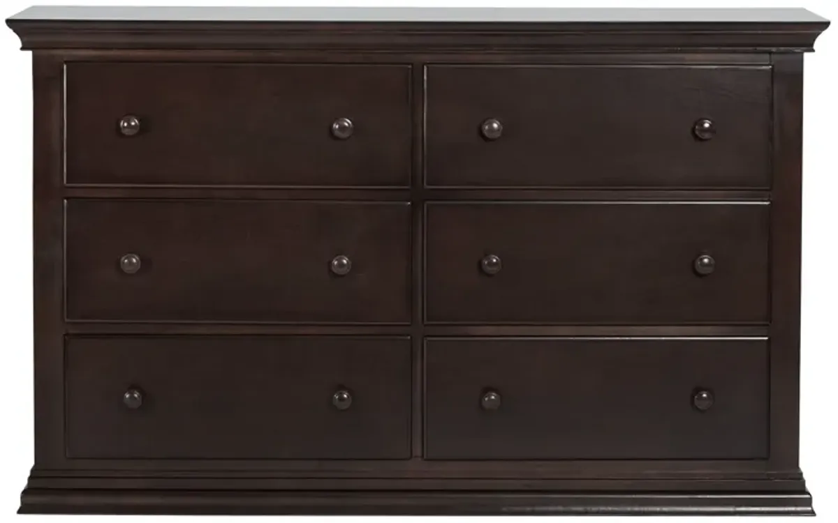 Solid And Manufactured Wood Six Drawer Double Dresser - Espresso