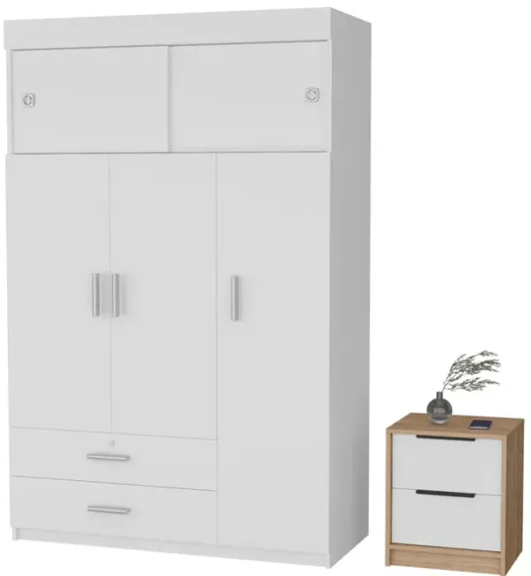 Two Drawer Dresser - White