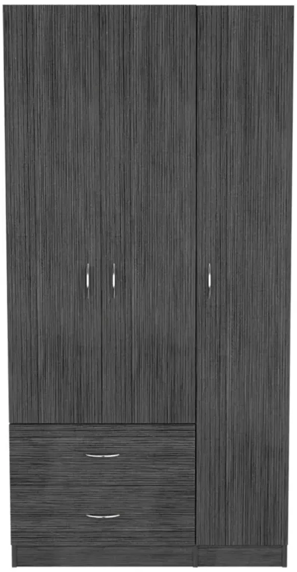 Two Drawer Combo Dresser - Dark Gray