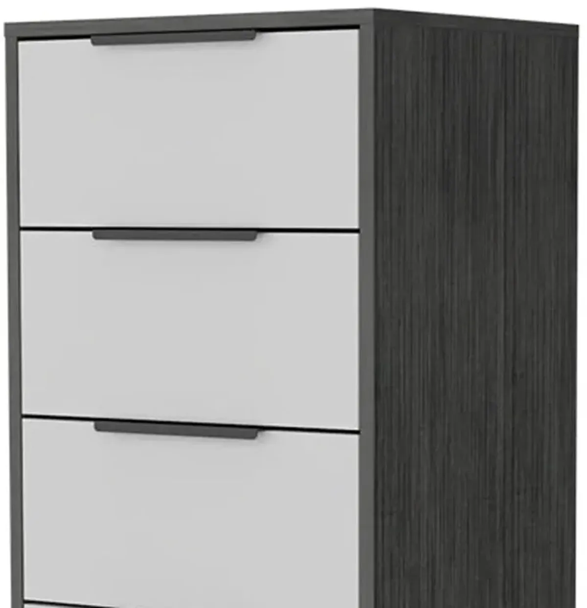 Five Drawer Standard Chest - White / Gray