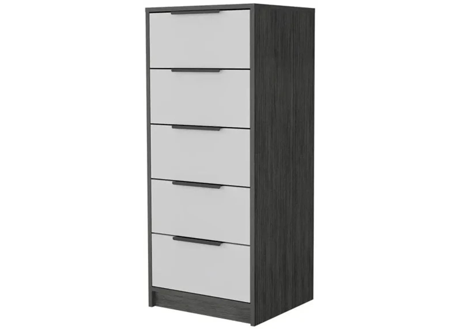 Five Drawer Standard Chest - White / Gray