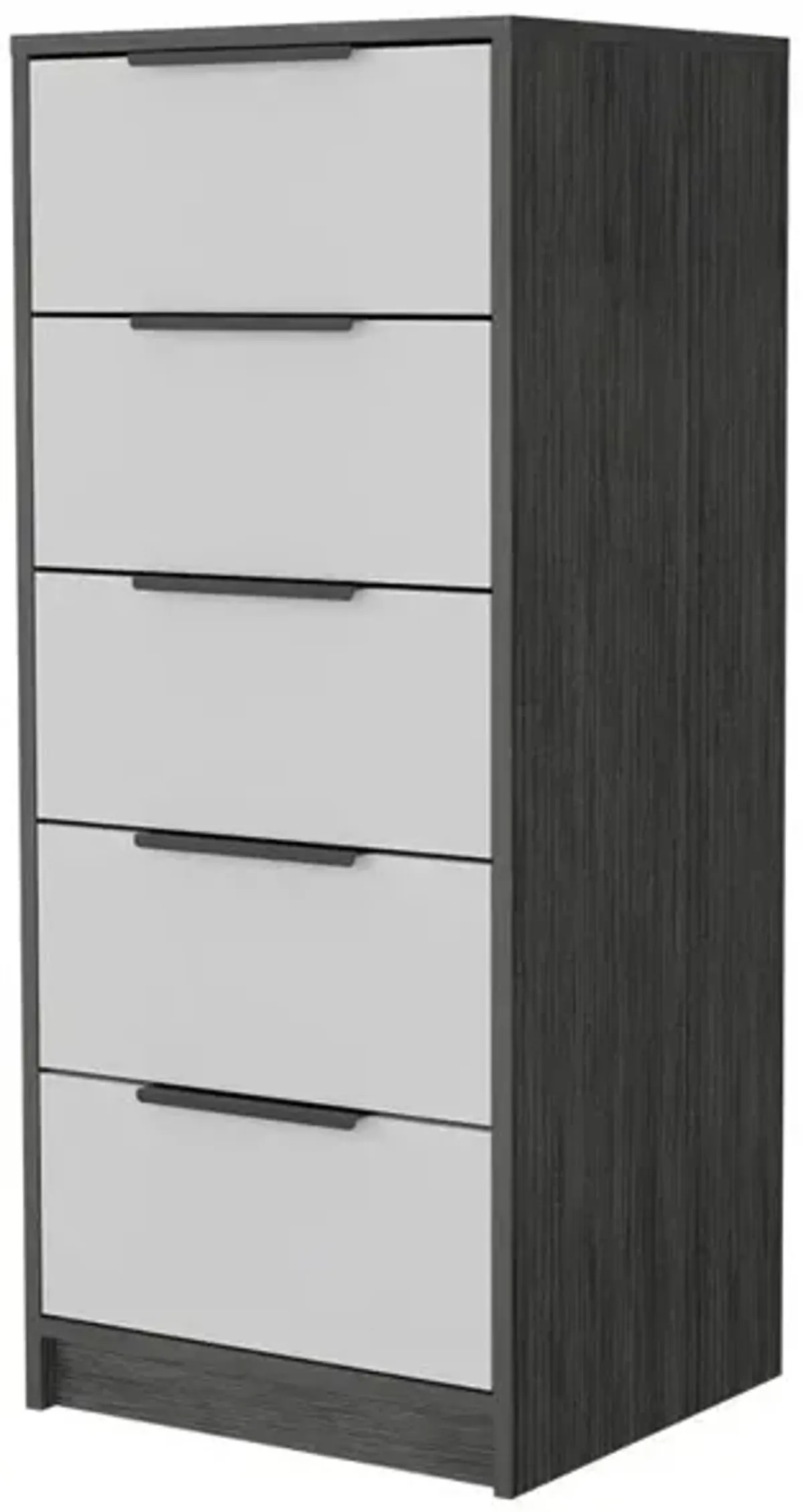 Five Drawer Standard Chest - White / Gray