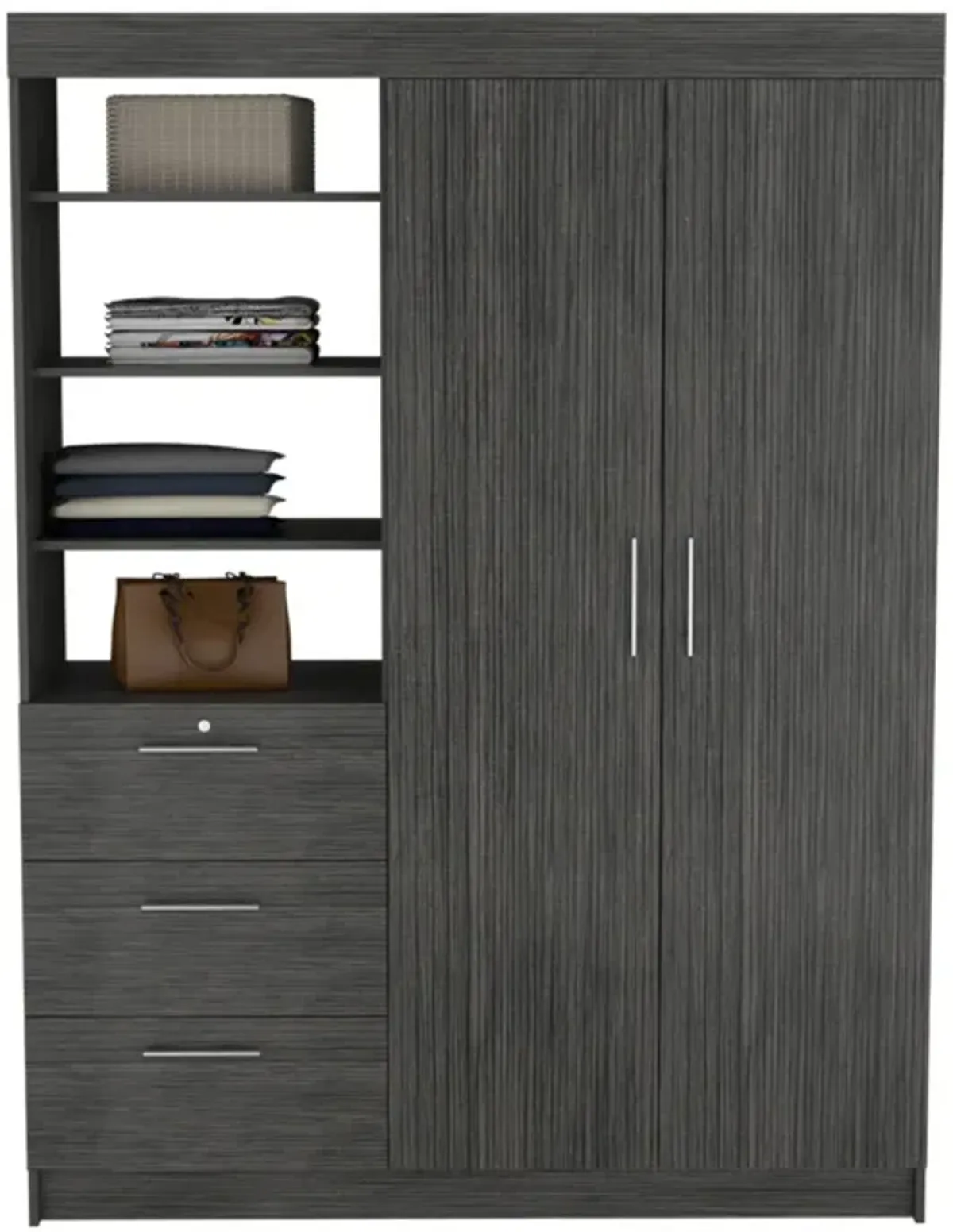 3 Drawer Combo Dresser - Gray