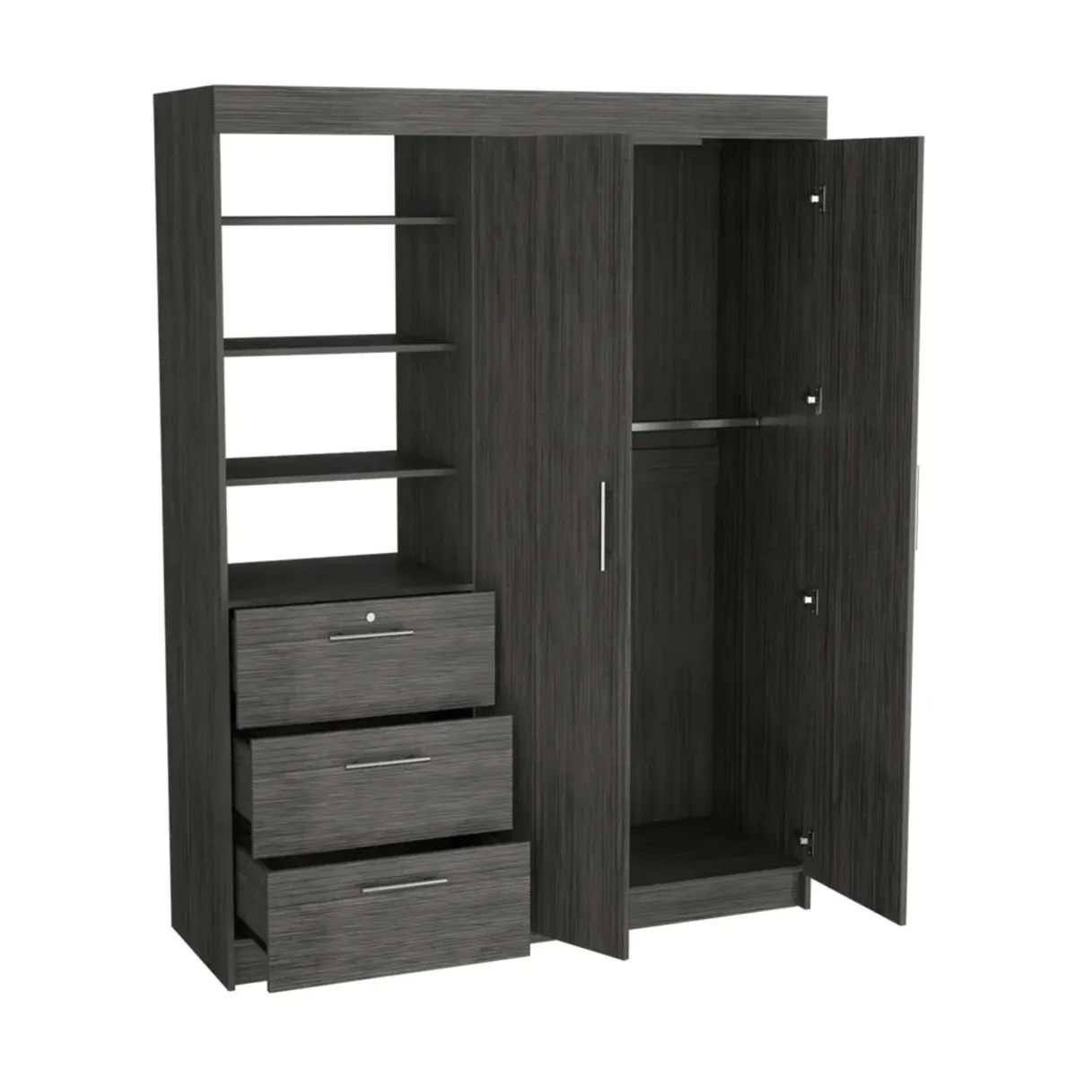 3 Drawer Combo Dresser - Gray