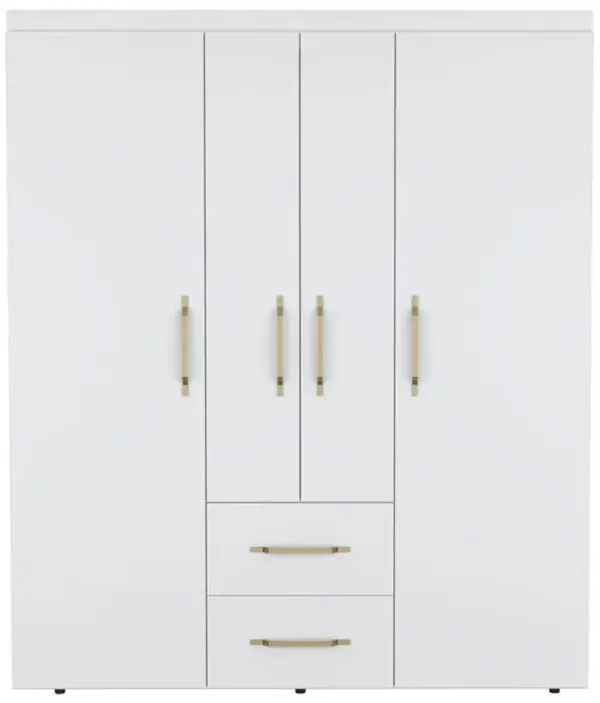 59" Two Drawer Combo Dresser - White