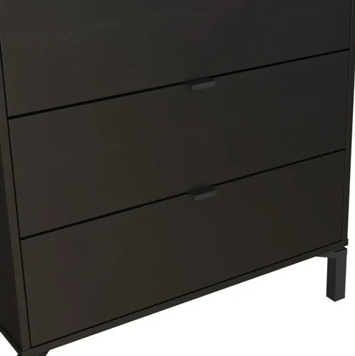 Dresser Wooden 3 Drawer - Black