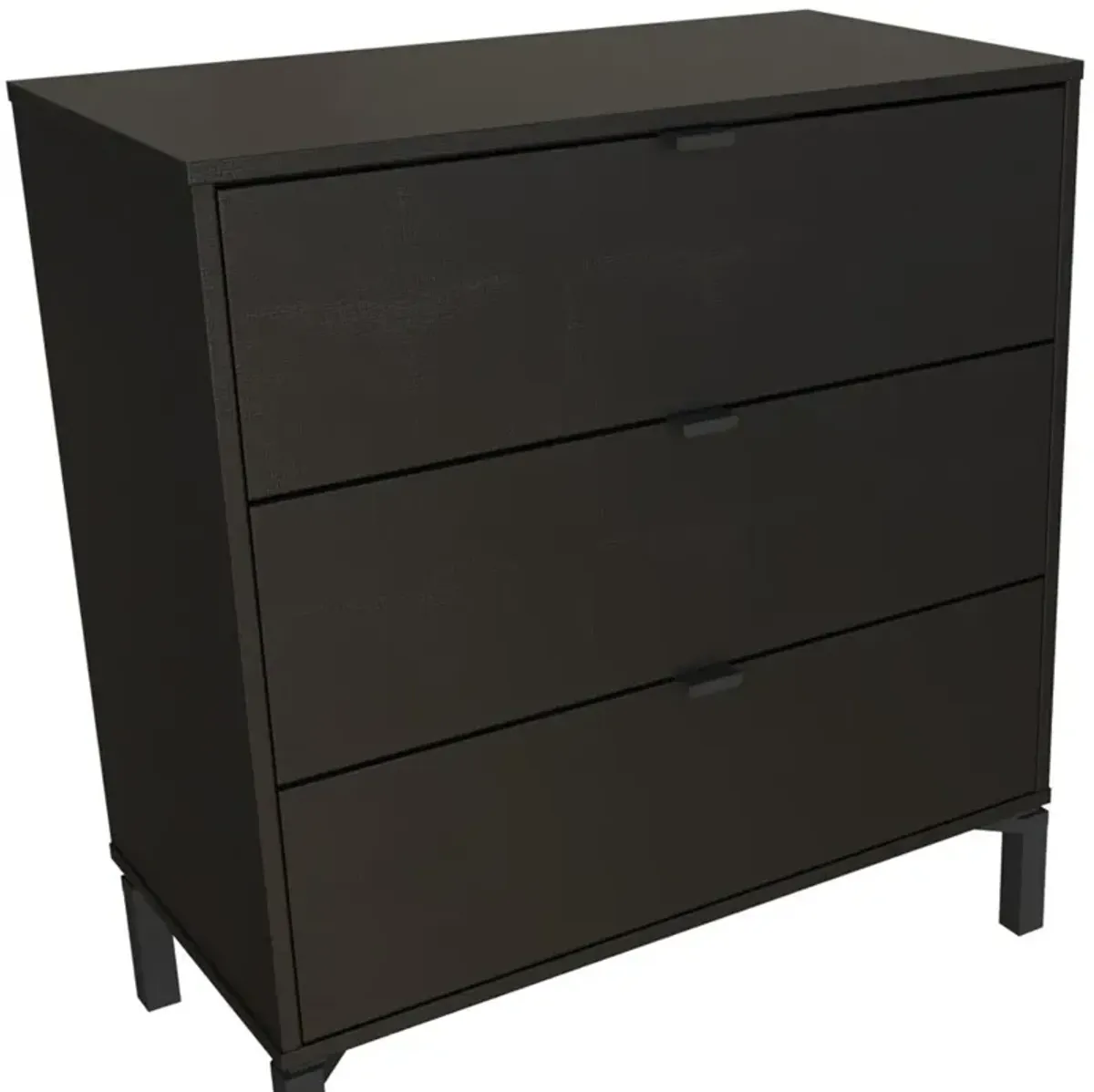 Dresser Wooden 3 Drawer - Black