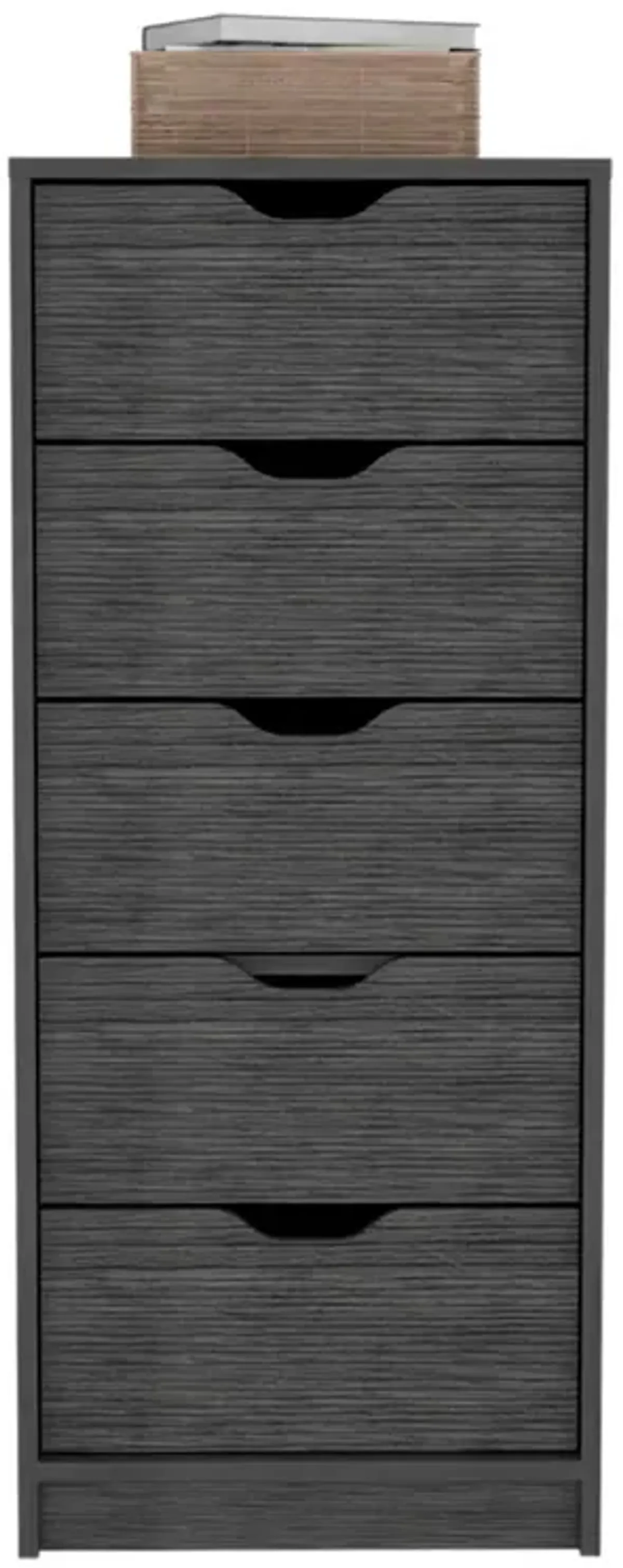 Five Drawer Standard Chest - Dark Gray