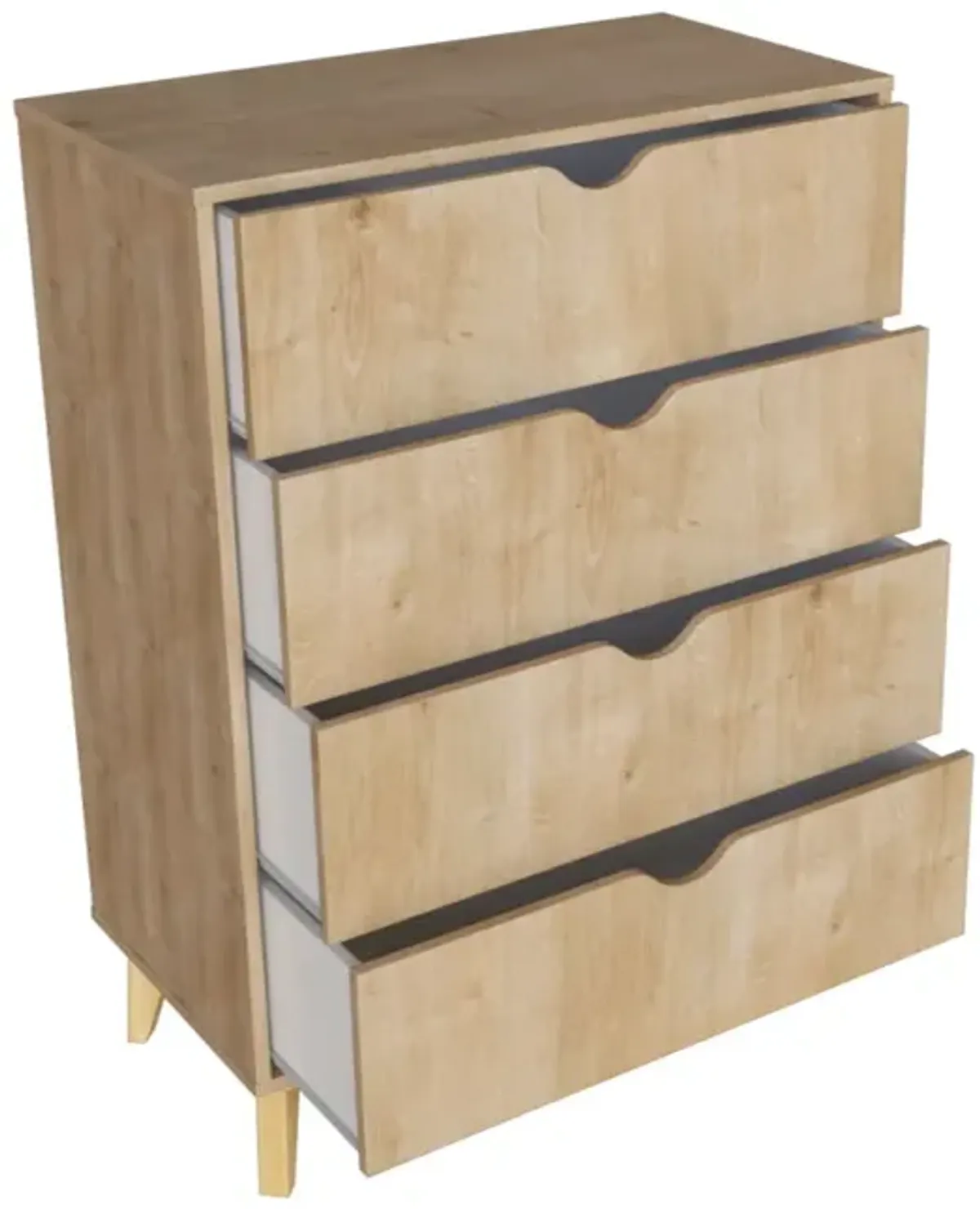 Four Drawer Standard Chest - Natural