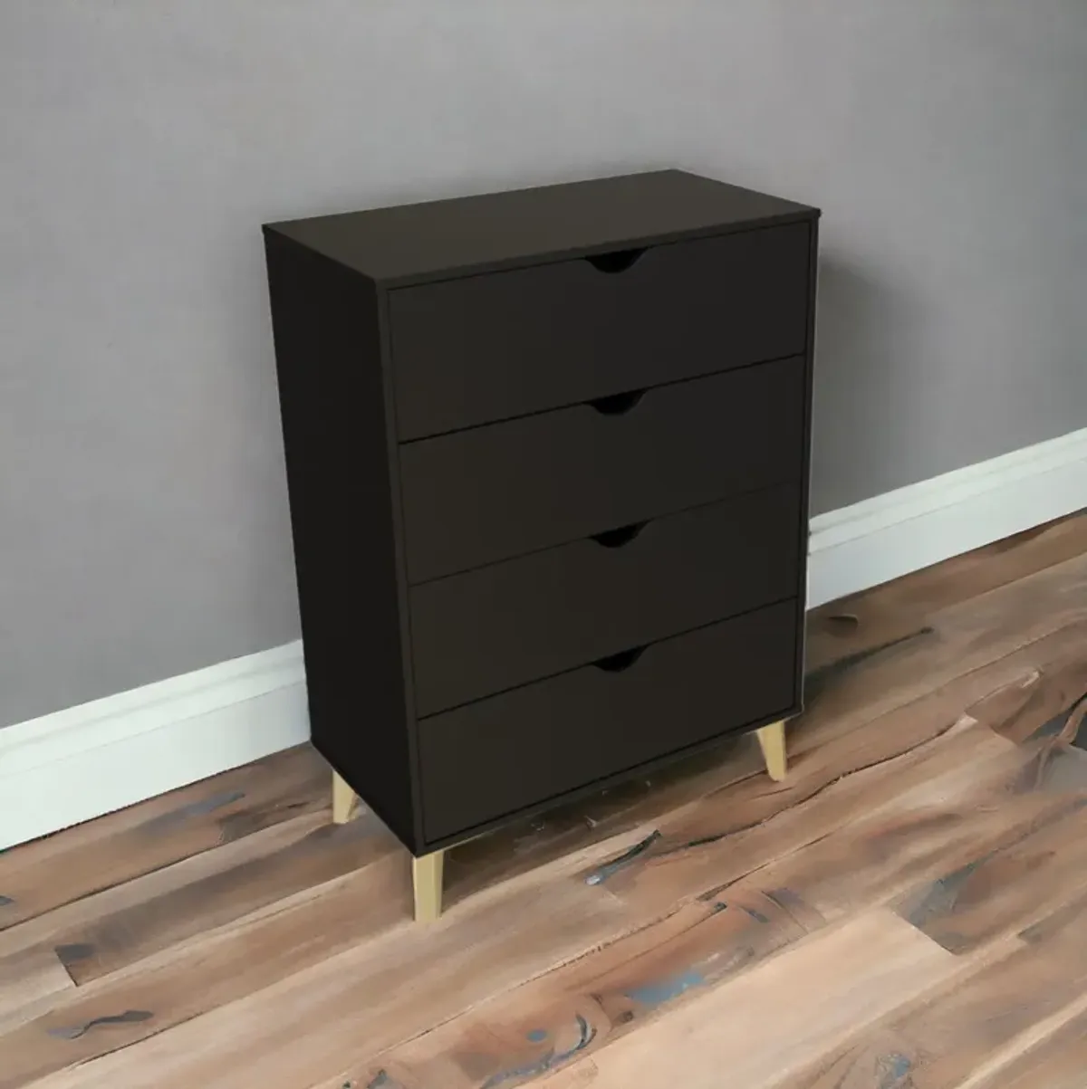 Four Drawer Standard Chest - Black