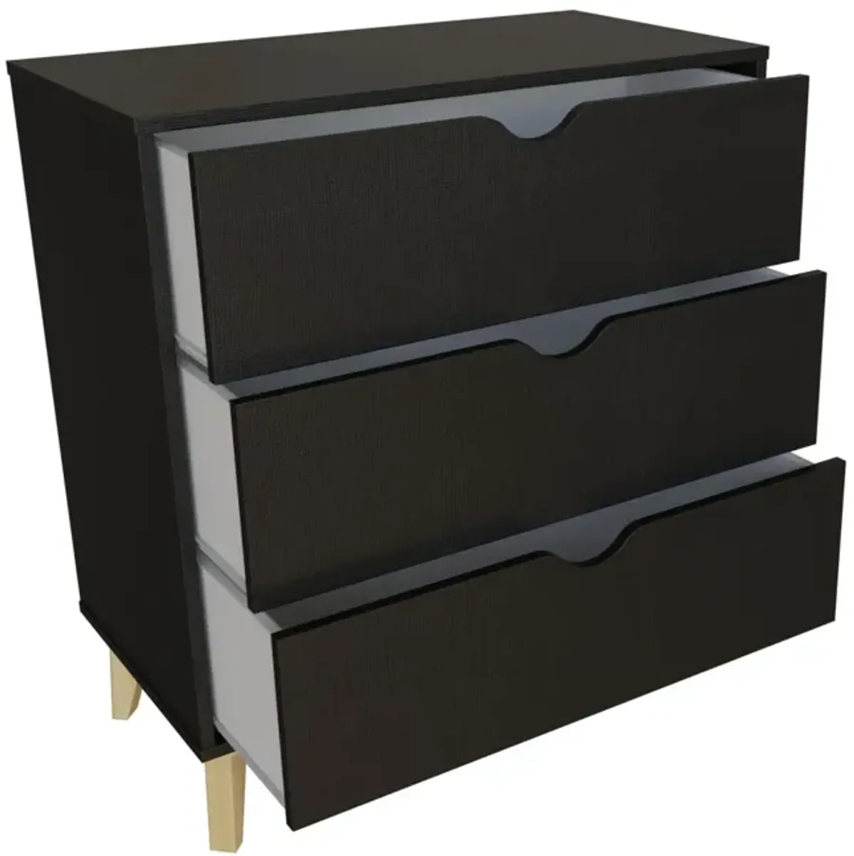 3 Drawer Dresser - Black