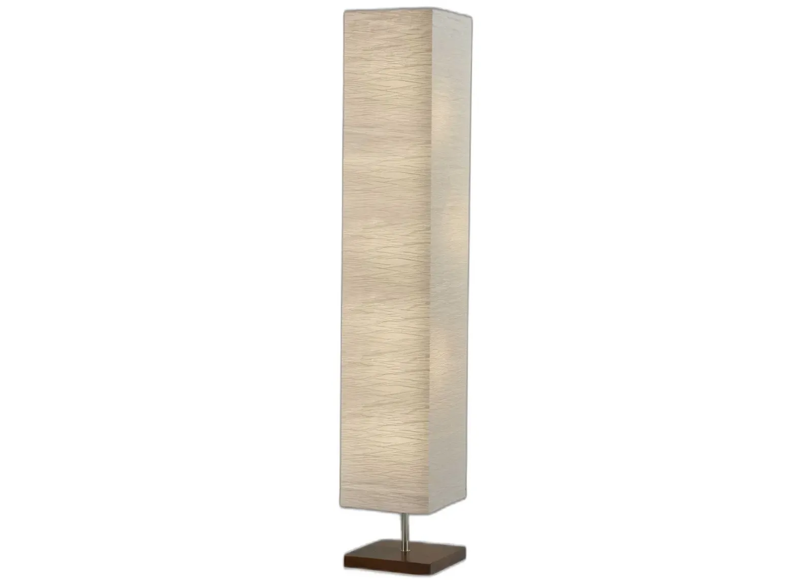 Two Light Column Floor Lamp With Rectangular Shade - White