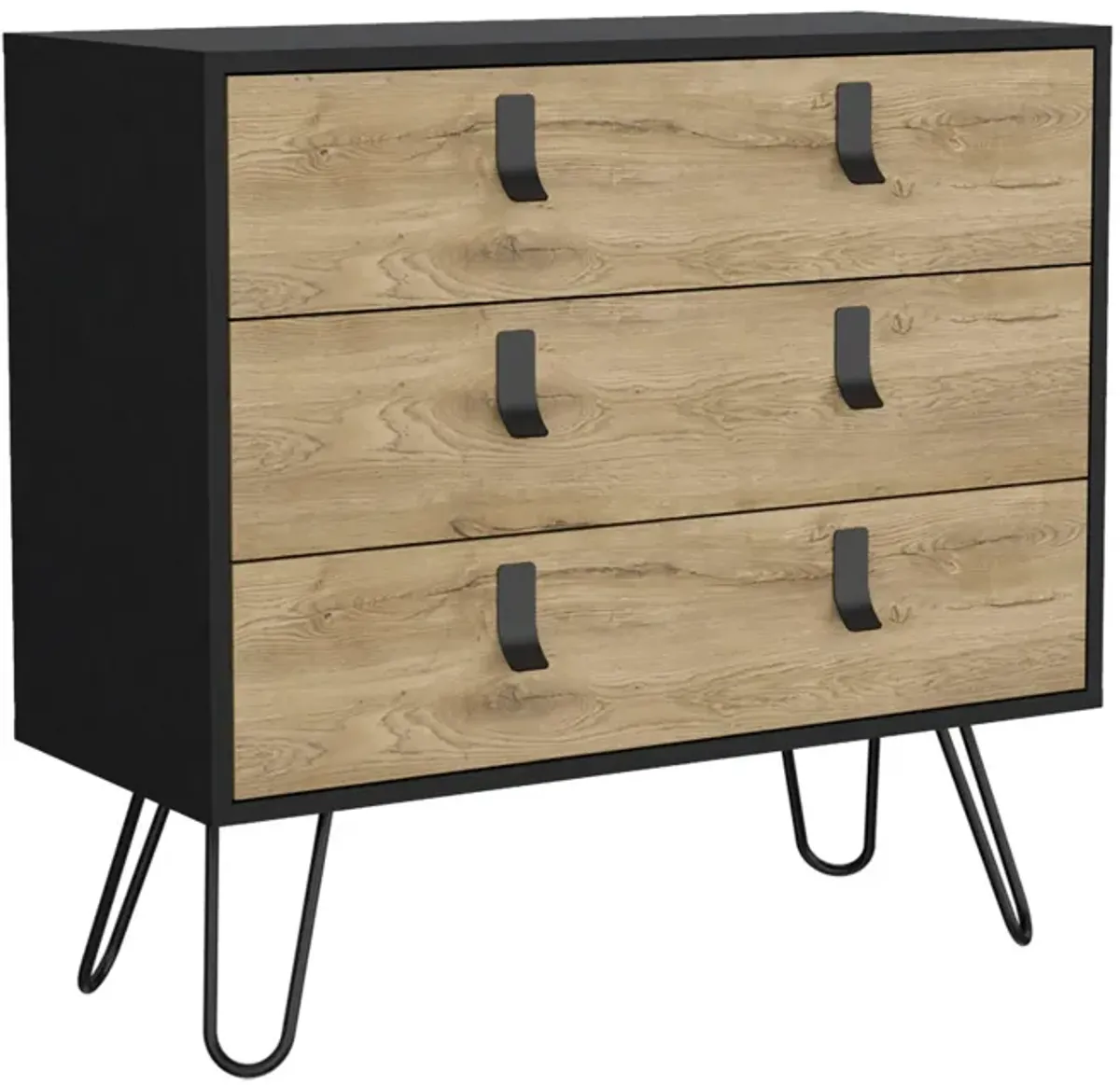 3 Drawer Dresser - Natural / Black