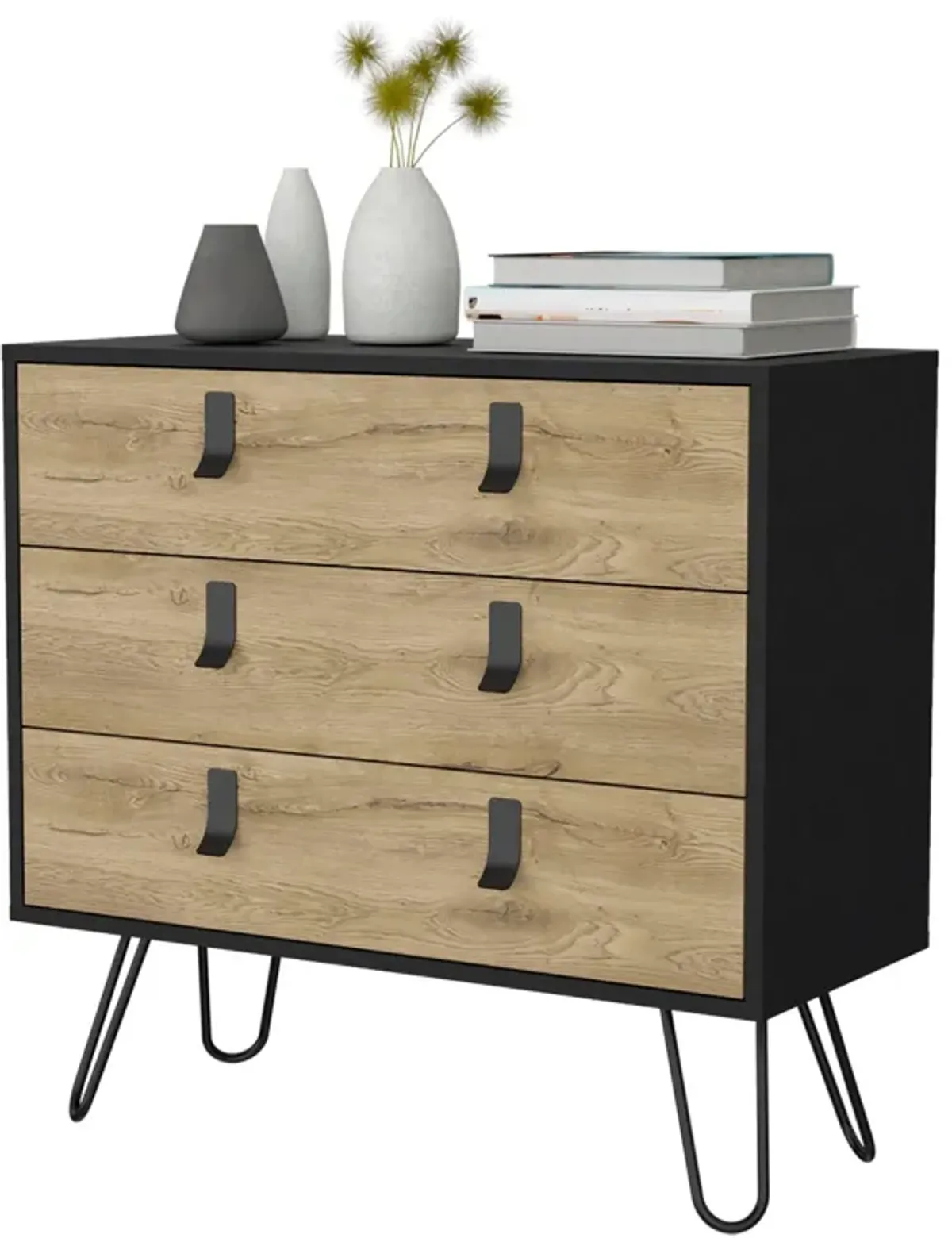 3 Drawer Dresser - Natural / Black