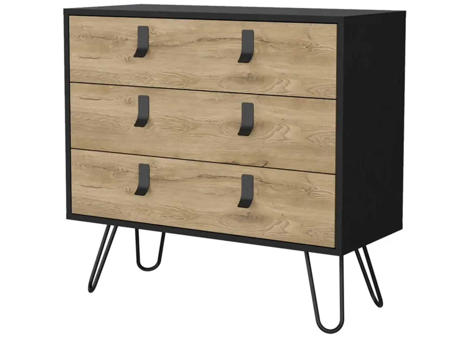 3 Drawer Dresser - Natural / Black