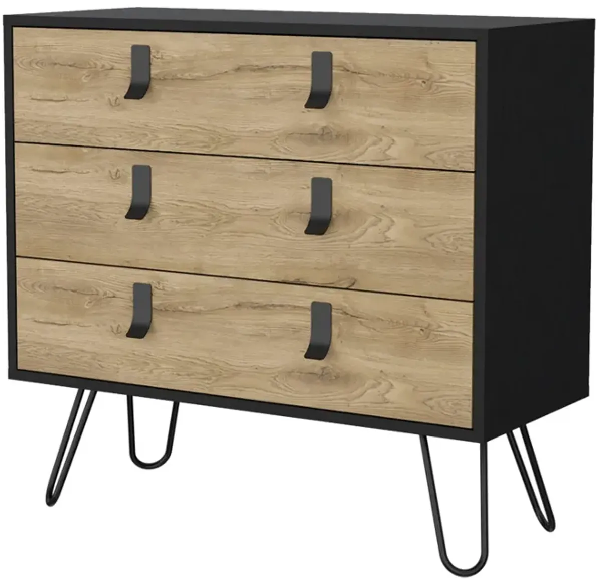 3 Drawer Dresser - Natural / Black