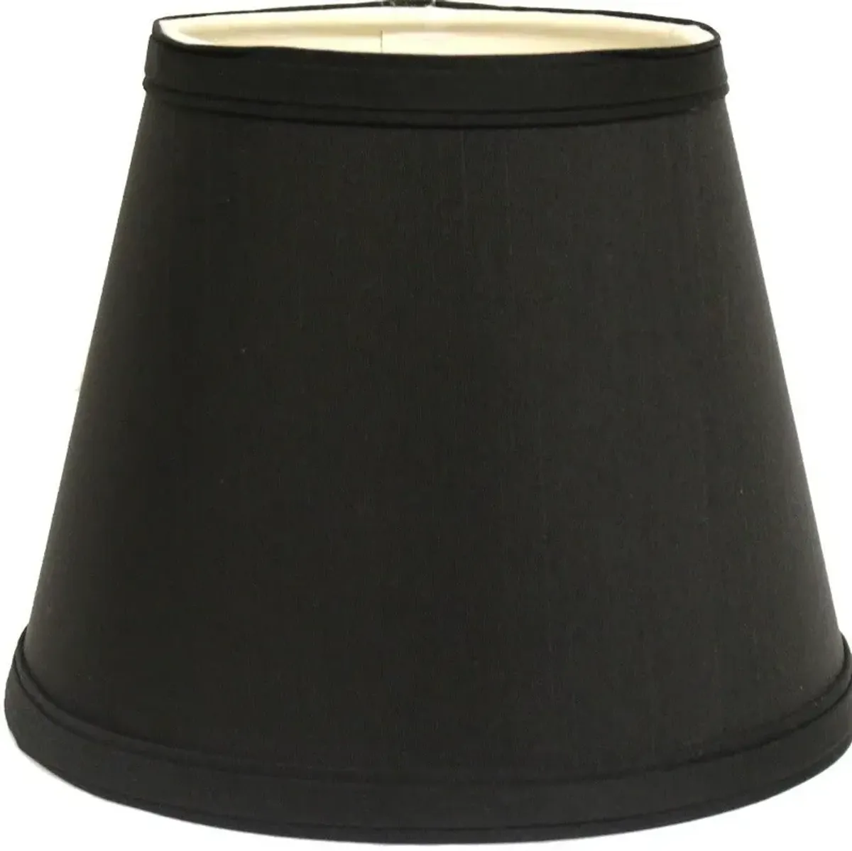 With White Empire Hardback Slanted Shantung Lampshade - Black