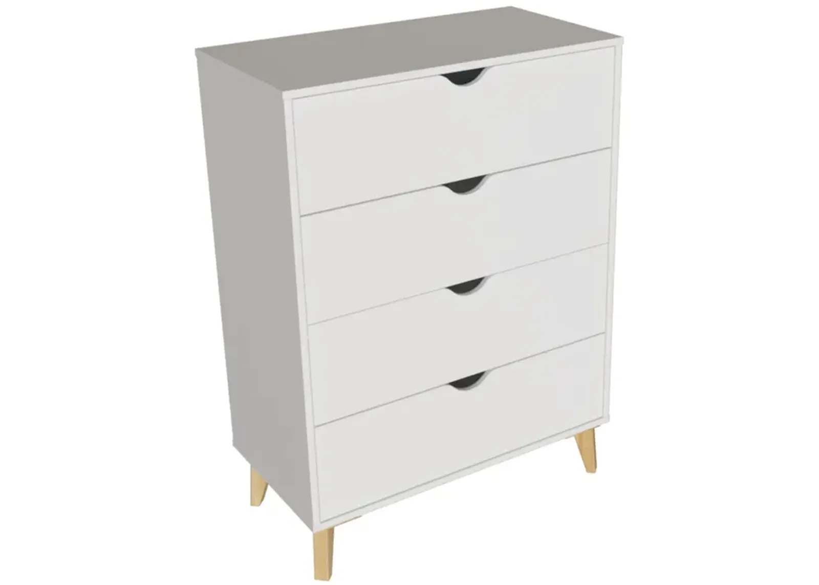 Four Drawer Standard Chest - White