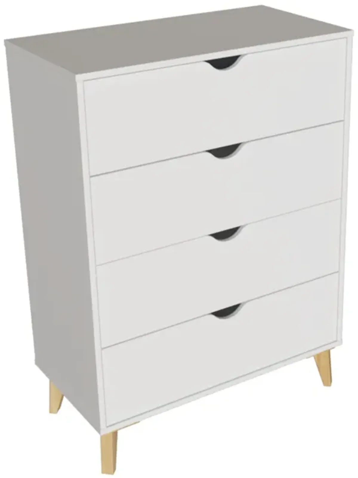 Four Drawer Standard Chest - White