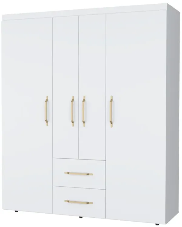 Two Drawer Combo Dresser - White