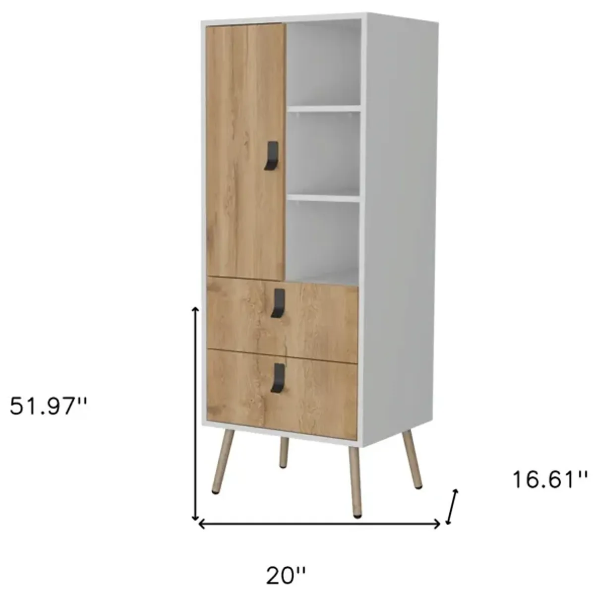 Two Drawer Dresser - White / Natural