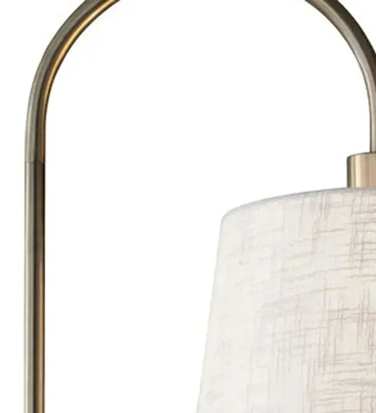 Tray Table Floor Lamp With White Solid Color Empire Shade - Brass