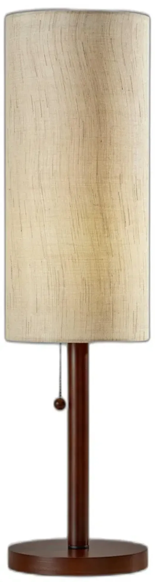 Solid Wood Standard Table Lamp With Beige Shade - Walnut