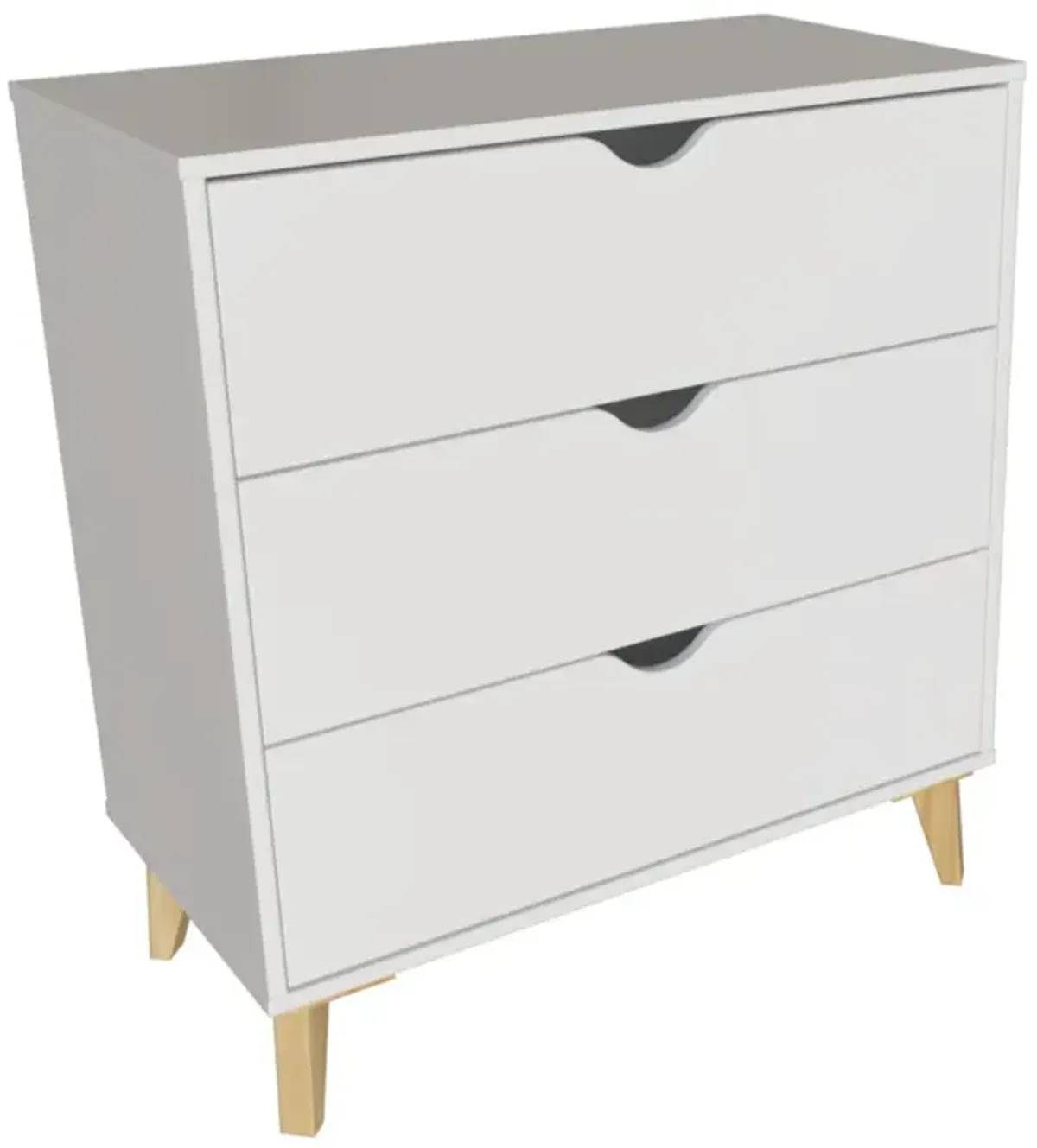 3 Drawer Dresser - White