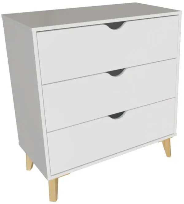 3 Drawer Dresser - White