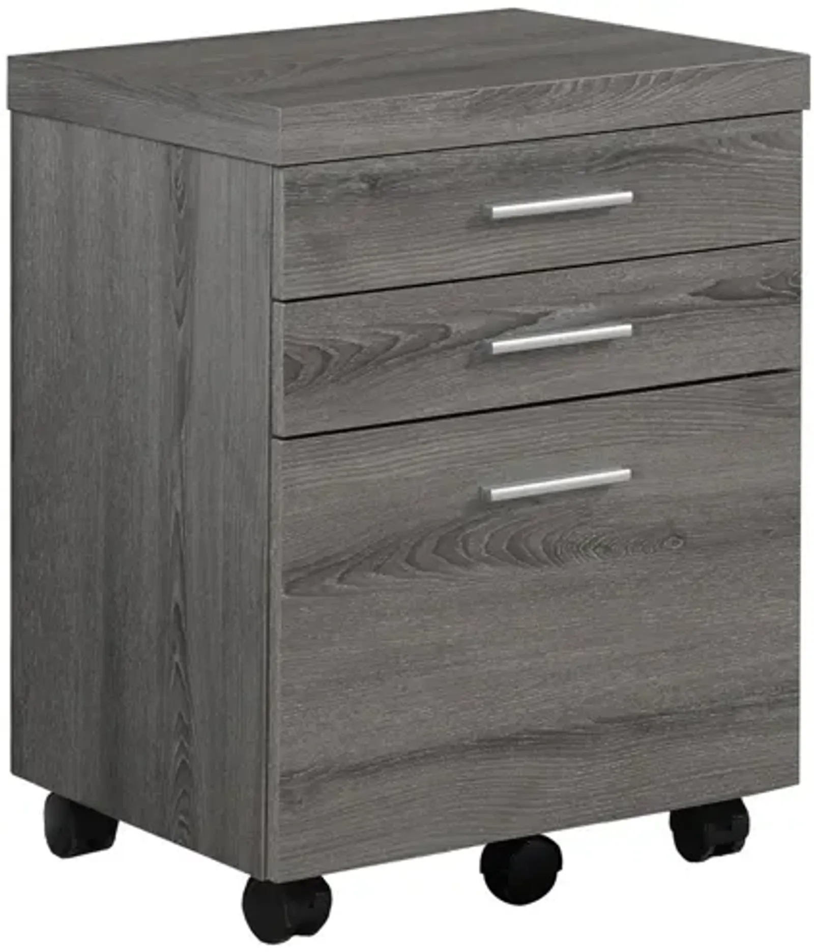 Particle Board 3 Drawers Filing Cabinet - Dark Taupe Black