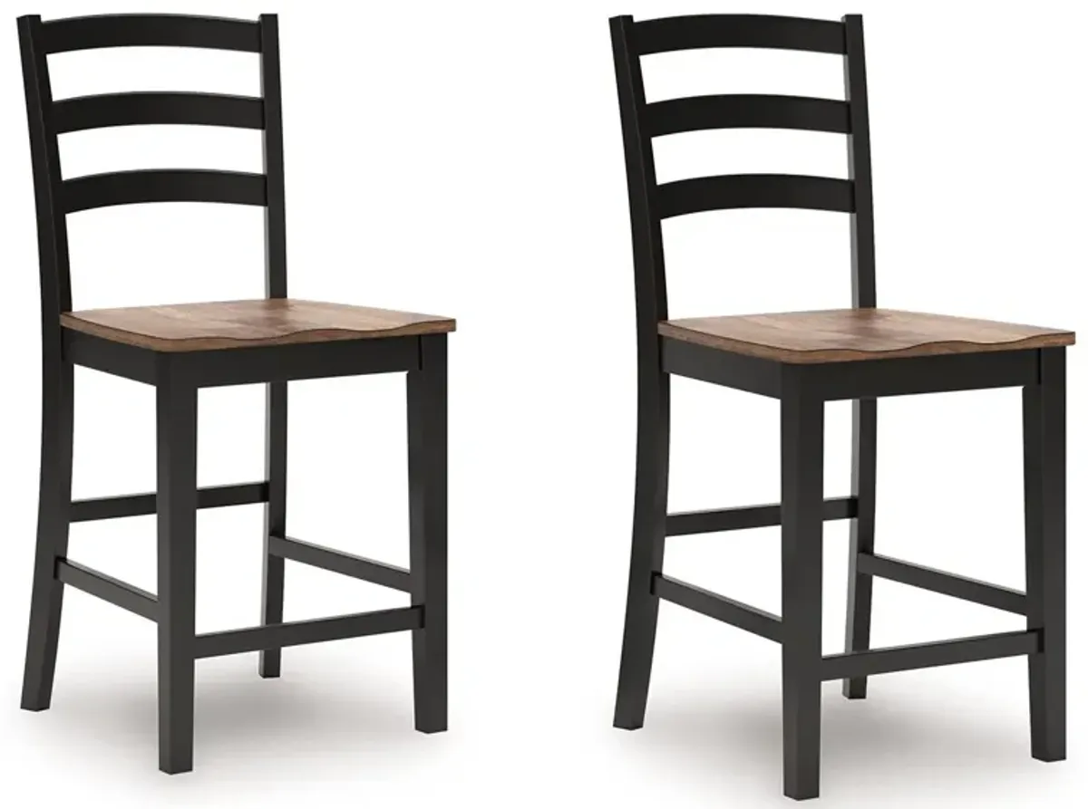 Wildenauer - Brown / Black - Barstool (Set of 2)