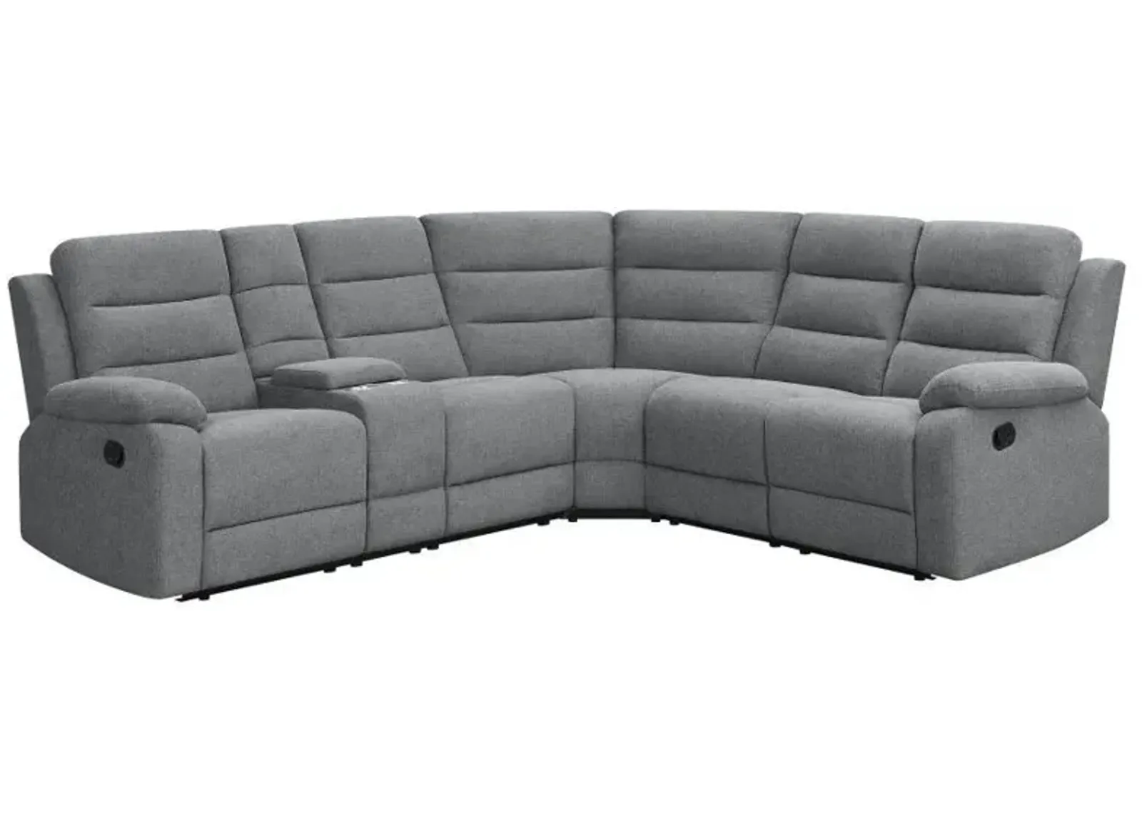 David - Upholstered Reclining Sectional Sofa - Smoke