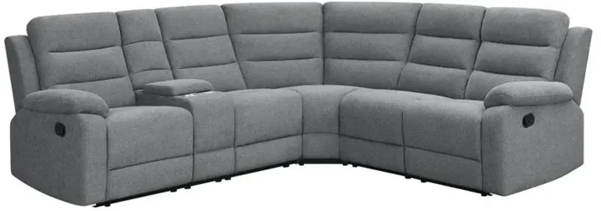 David - Upholstered Reclining Sectional Sofa - Smoke