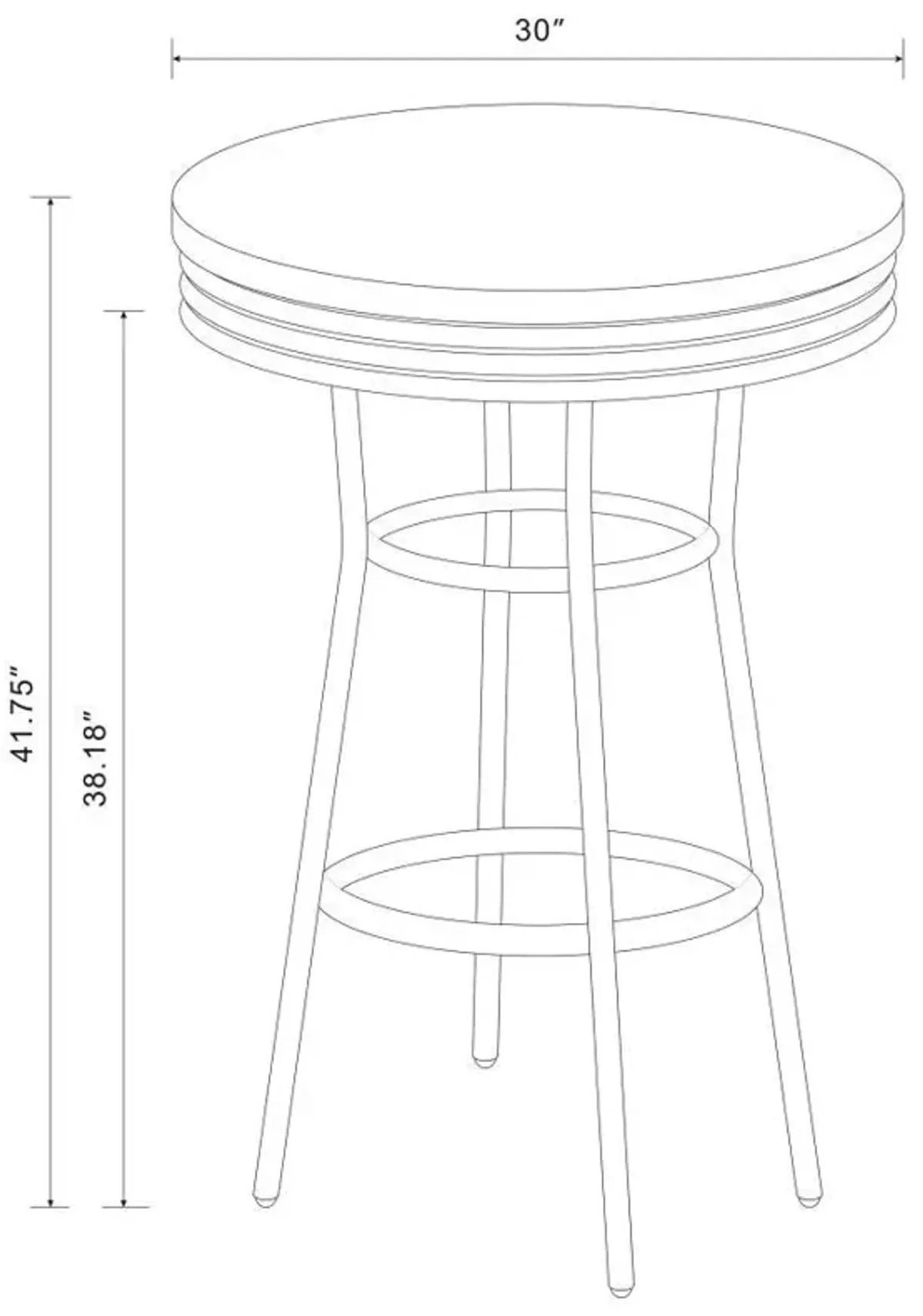 Retro - 3 Pieces Round 1950s Bistro Pub Bar Table Set