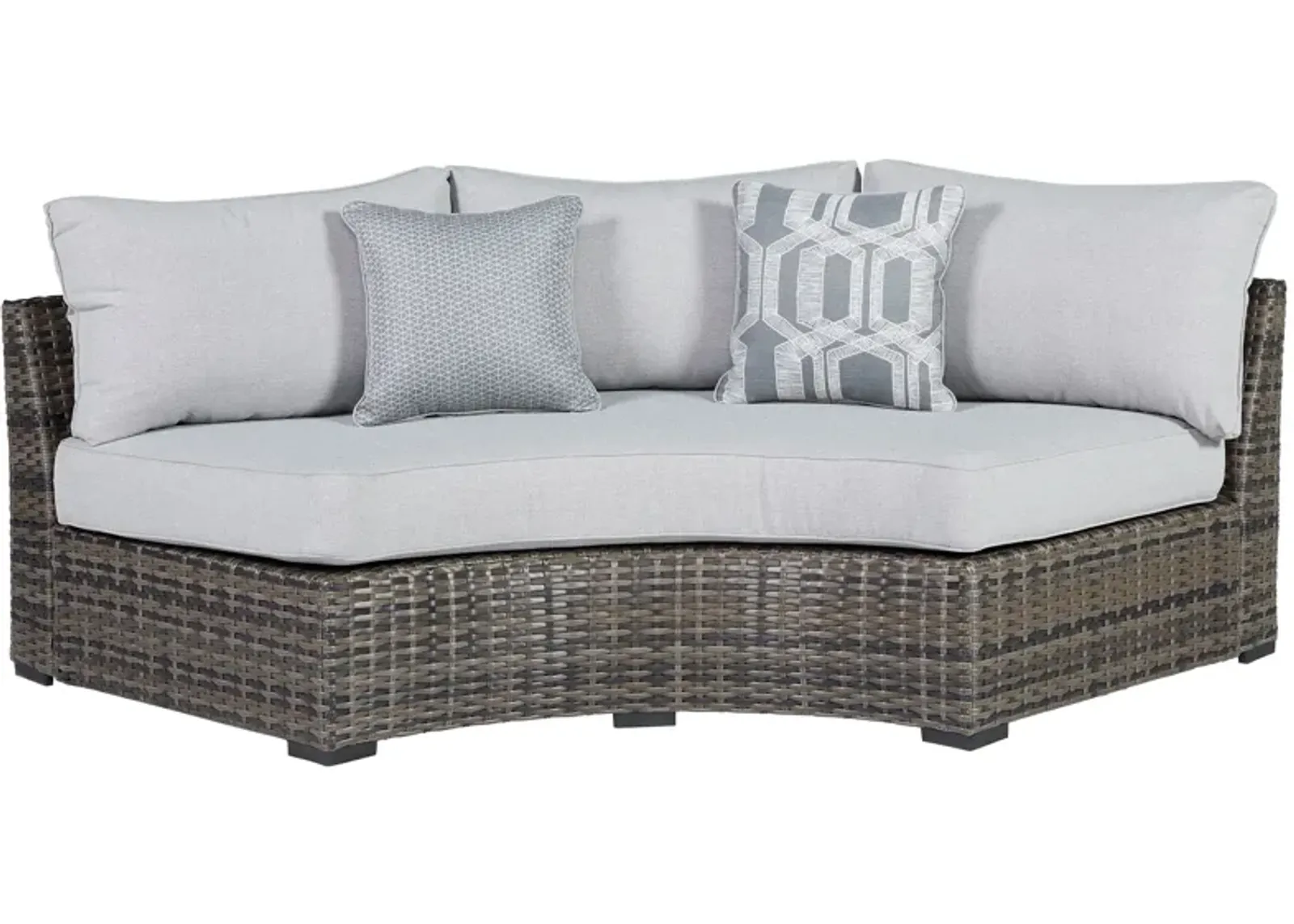 Harbor Court - Gray - Curved Loveseat With Cushion