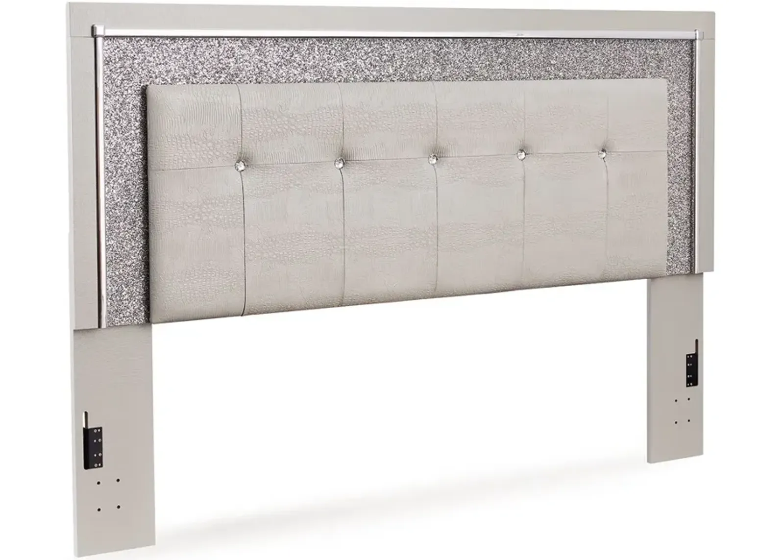 Zyniden - Silver - King Upholstered Panel Headboard