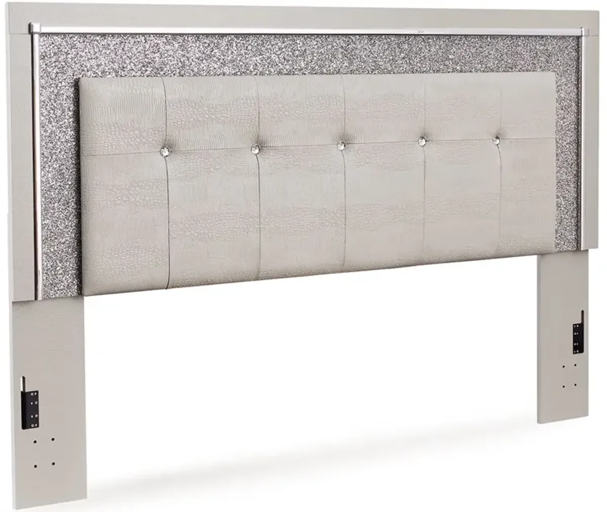 Zyniden - Silver - King Upholstered Panel Headboard