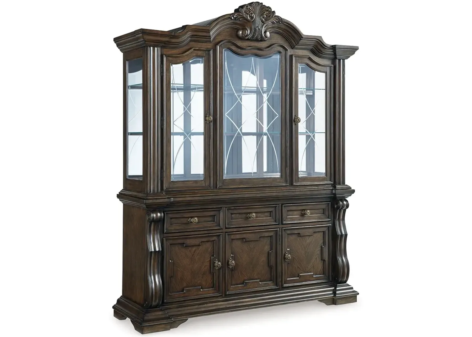 Maylee - Dark Brown - Dining Buffet And Hutch