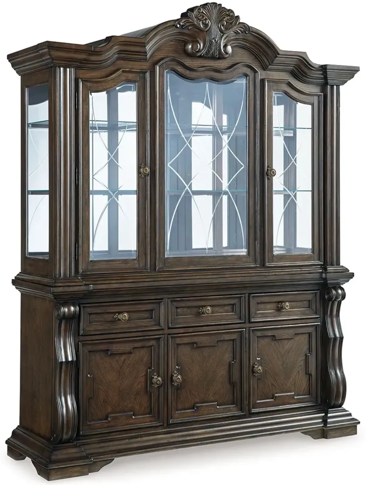 Maylee - Dark Brown - Dining Buffet And Hutch