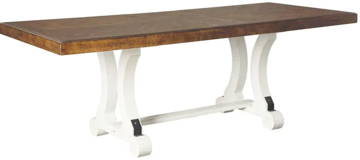 Valebeck - White / Brown - Rectangular Dining Room Table