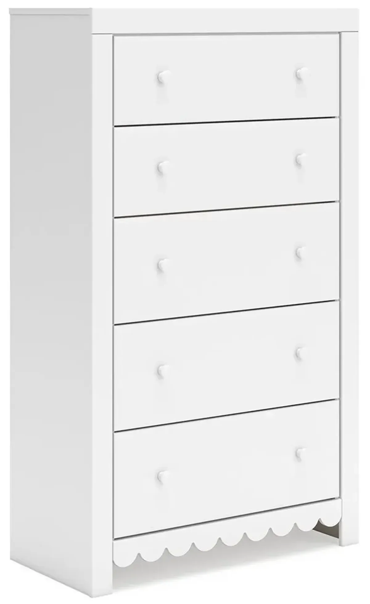 Mollviney - White - Five Drawer Chest