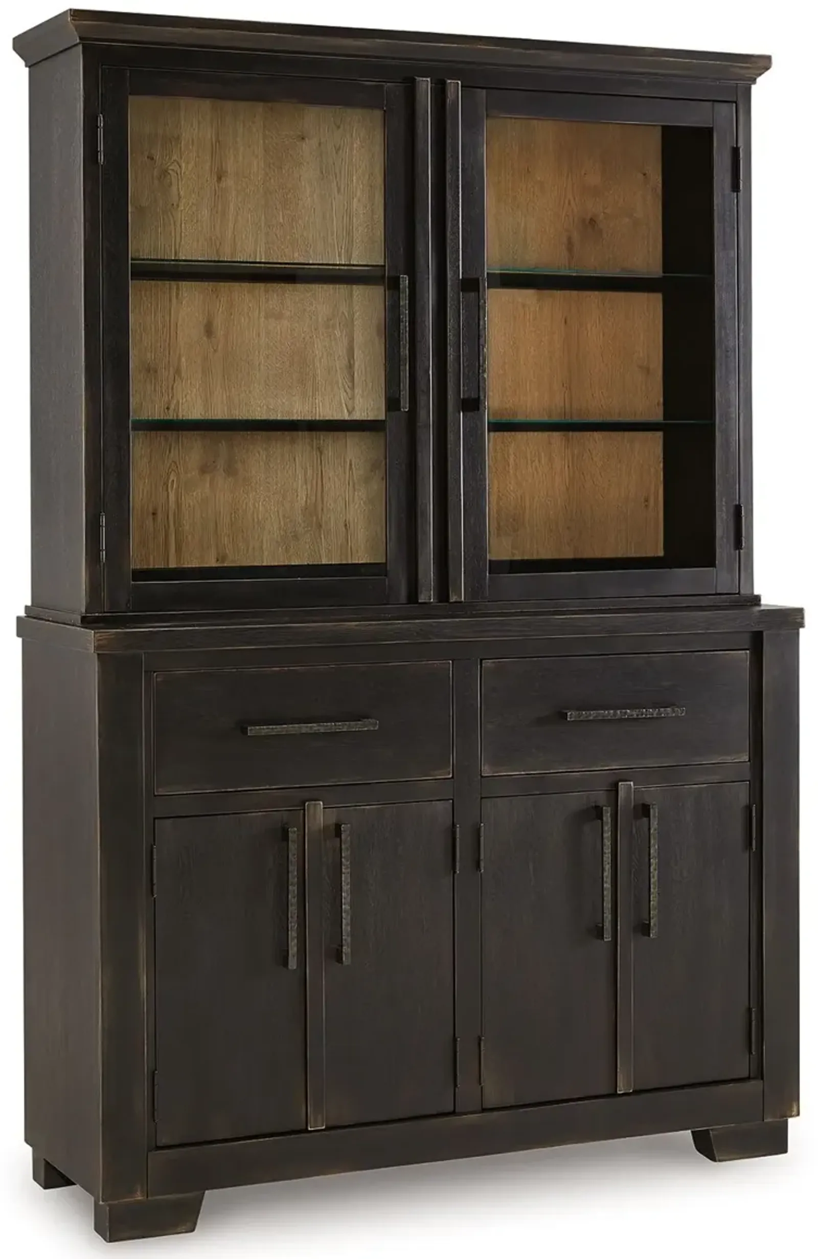 Galliden - Black / Brown - Dining Buffet And Hutch