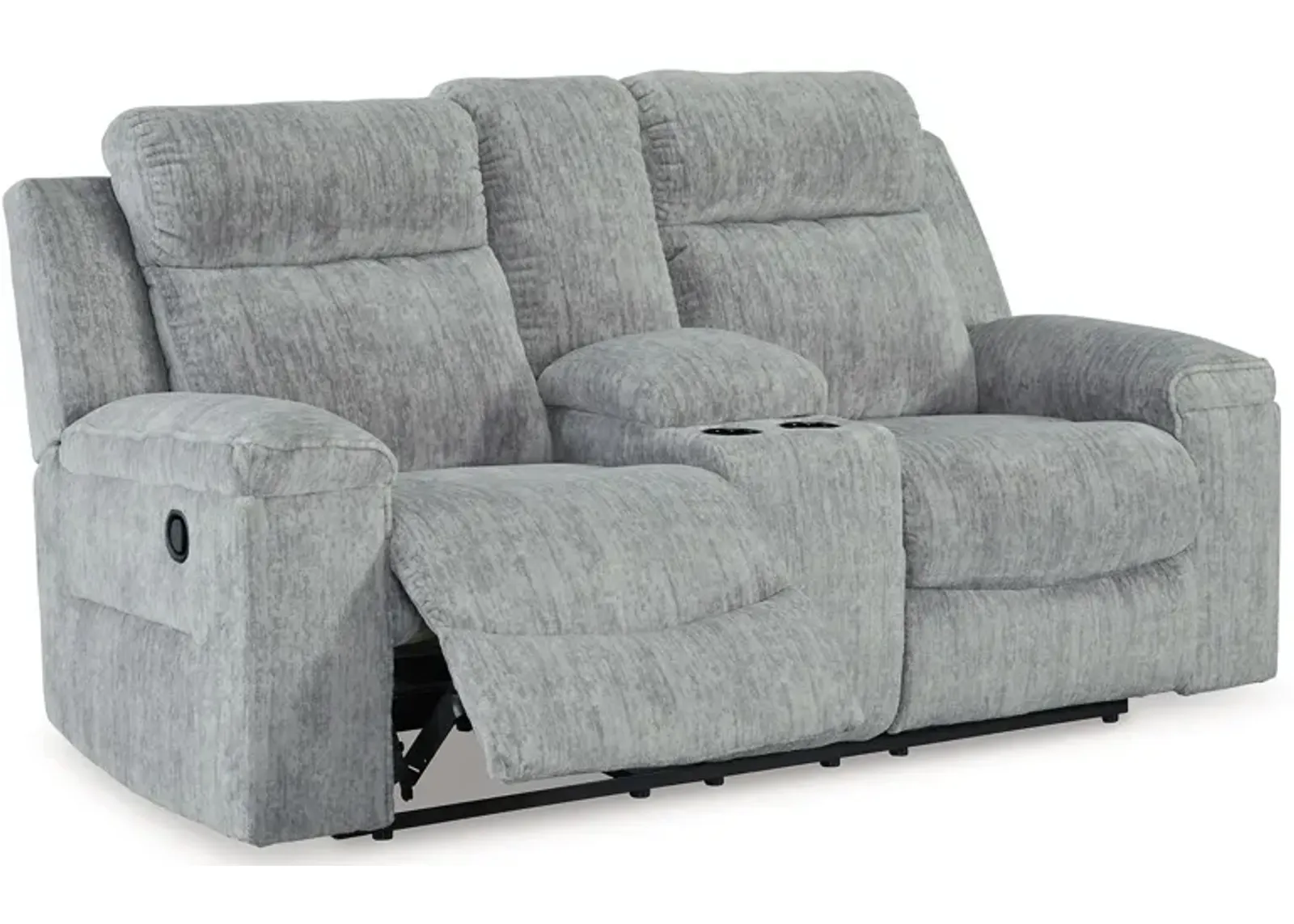 Buntington - Pewter - Dbl Reclining Loveseat With Console