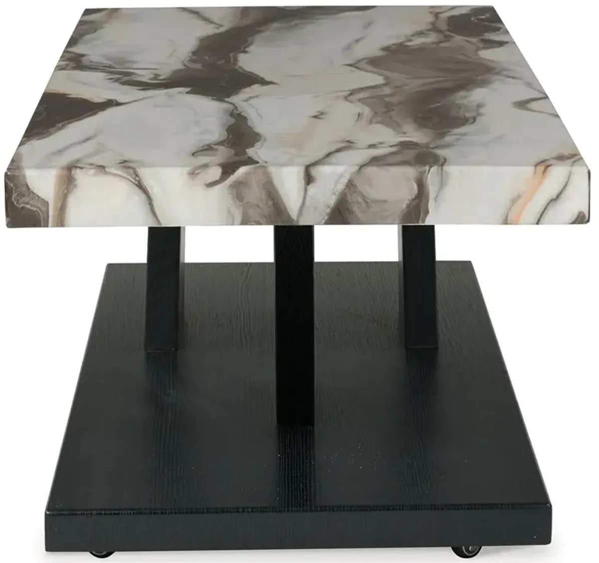 Cendill - Dark Brown / White / Black - Occasional Table Set (Set of 3)