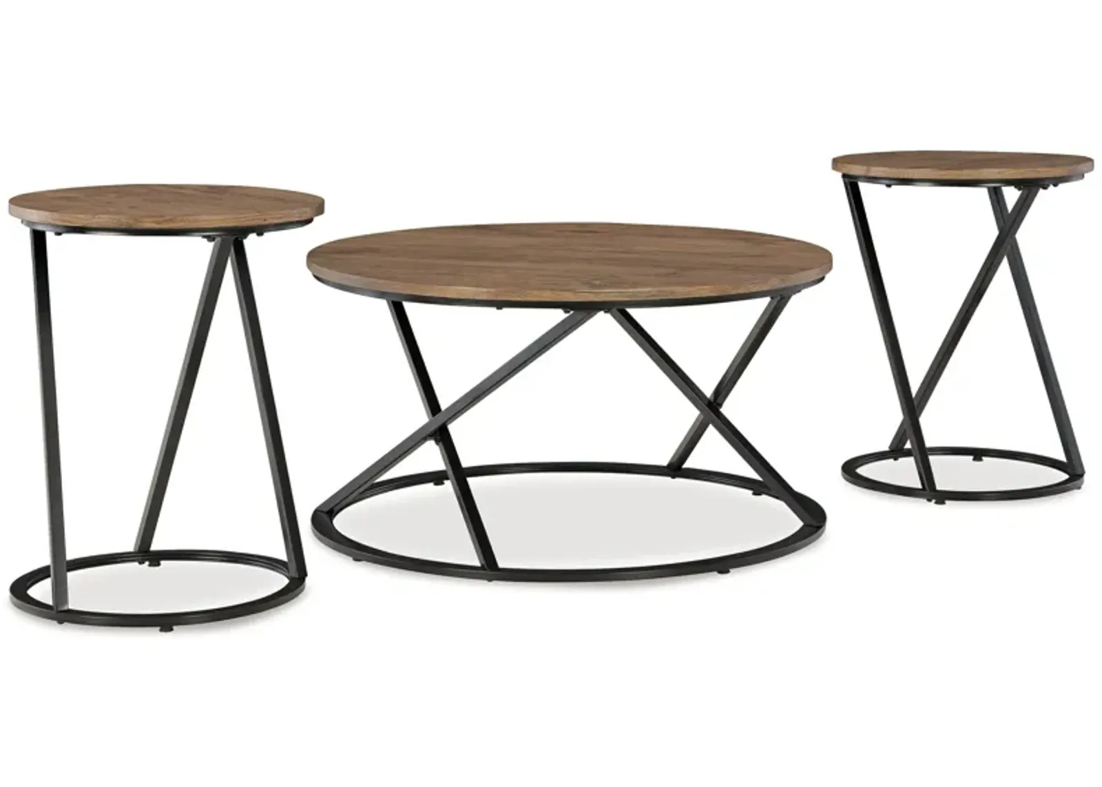 Cassbryn - Brown / Black - Occasional Table Set (Set of 3)