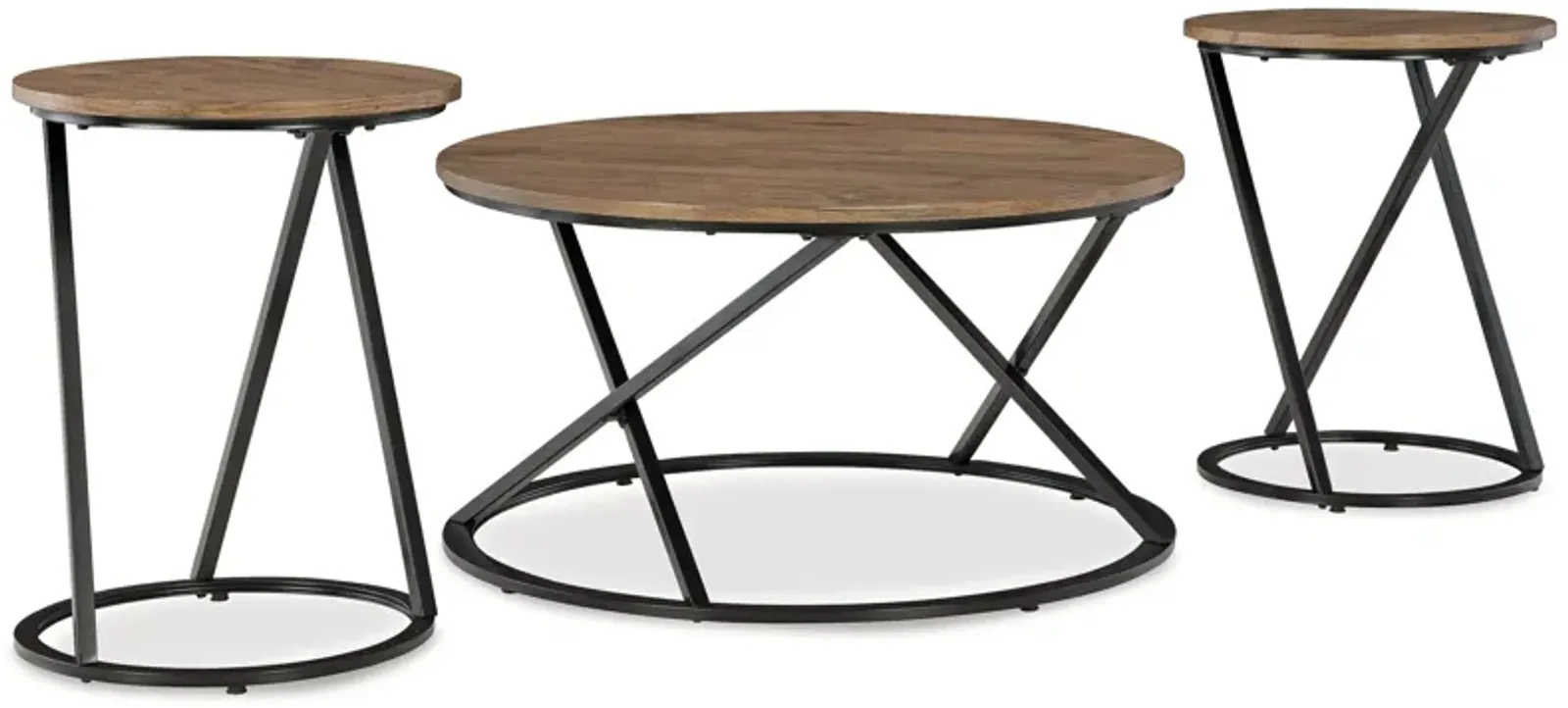 Cassbryn - Brown / Black - Occasional Table Set (Set of 3)