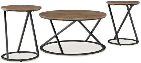 Cassbryn - Brown / Black - Occasional Table Set (Set of 3)