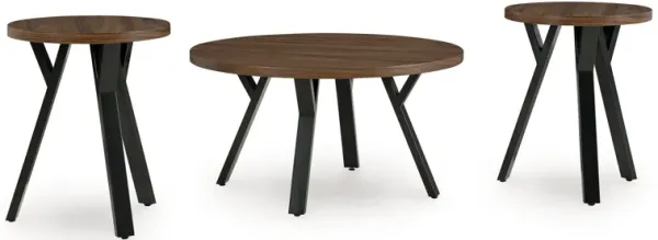 Elbrynn - Occasional Table Set (Set of 3) - Brown / Black